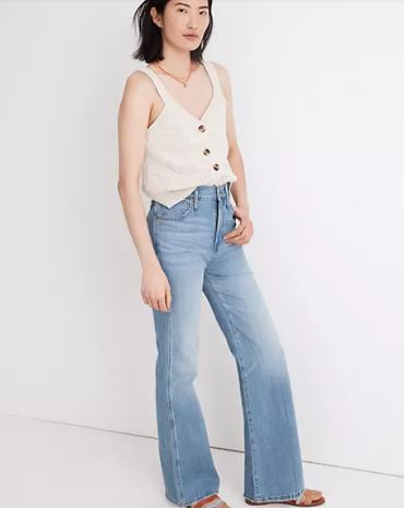 petite flare jeans: High waist petite flare Jeans