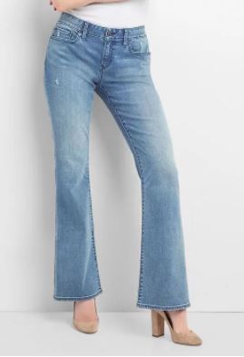 petite flare jeans: Mid-rise petite flare jeans