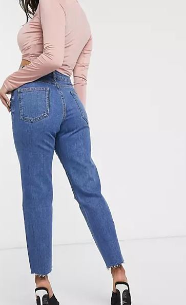 petite mom jeans: Petite Slim-Cut Mom Jean