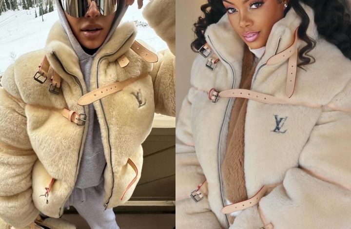 who-wore-it-better:-kim-kardashian-and-monique-rodriguez-were-both-spied-in-a-cream-$11,200-louis-vuitton-sherling-jacket-and-$11,400-keepall-bandouliere-50-duffle-bag