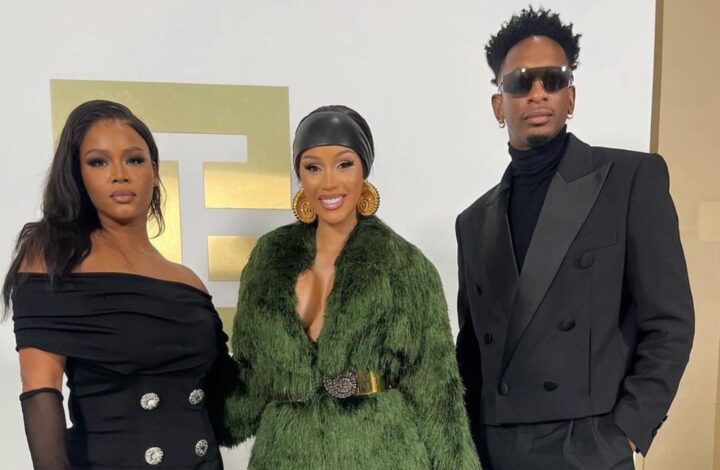 paris-fashion-week:-fashion-bomb-ceo-claire-sulmers-posed-with-cardi-b-and-stylist-kollin-carter-at-the-spring-2025-show