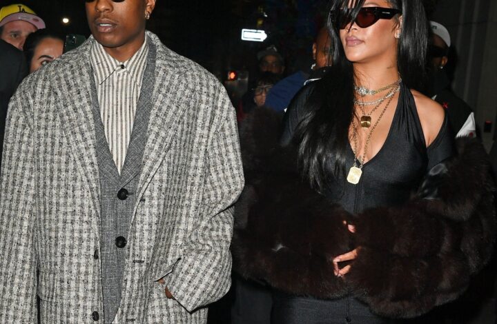 rihanna-and-asap-rocky-step-out-for-date-night,-with-rihanna-in-a-black-laquan-smith-spring-2025-dress-and-asap-in-bottega-veneta