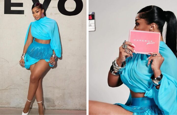 yung-miami-wore-a-turquoise-alaia-look-on-the-set-of-her-‘caresha-please’-show